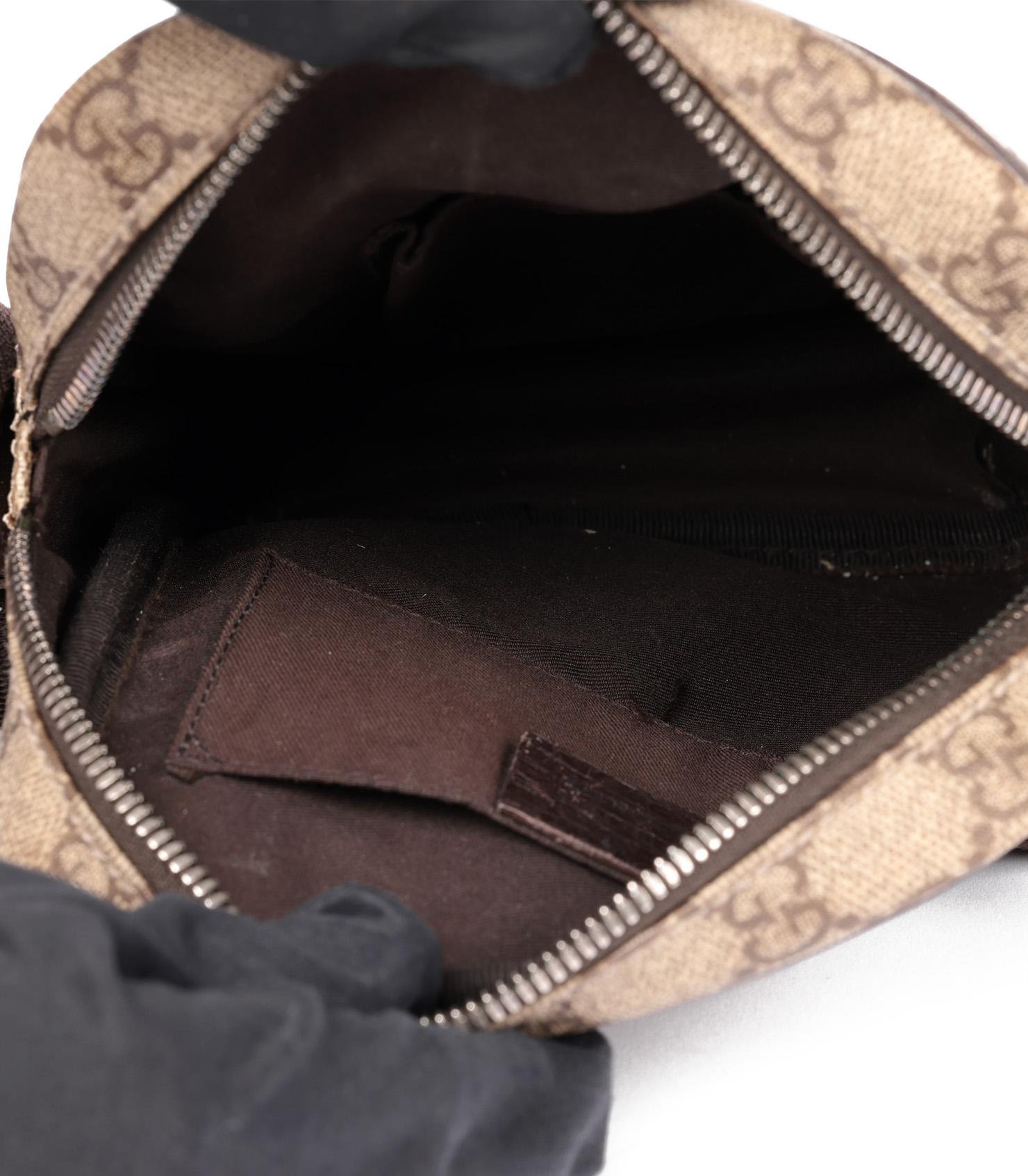 Gucci GG Supreme Coated Canvas & Brown Calfskin Leather Vintage Mini Messenger 4