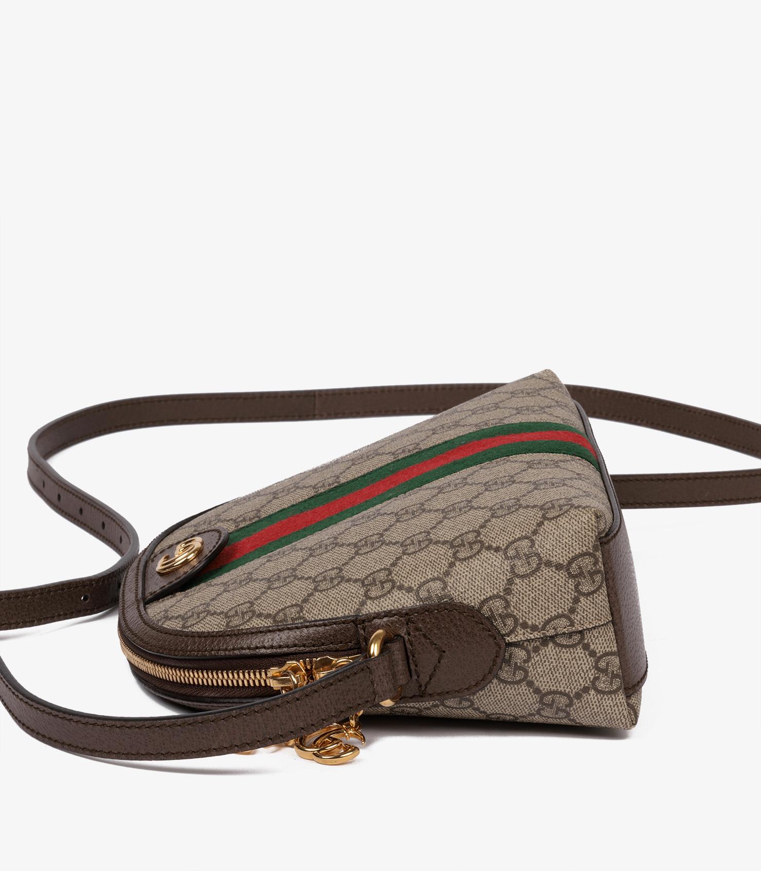 Women's or Men's Gucci GG Supreme Coated Canvas & Brown Pigskin Leather Web Ophidia Shoulder Bag