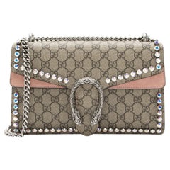 Gucci GG Supreme Crystal Studded Dionysus Medium Shoulder Bag