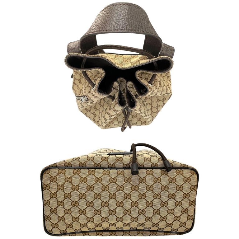 Gucci GG Supreme Drawstring Backpack For Sale at 1stDibs | gucci drawstring  backpack