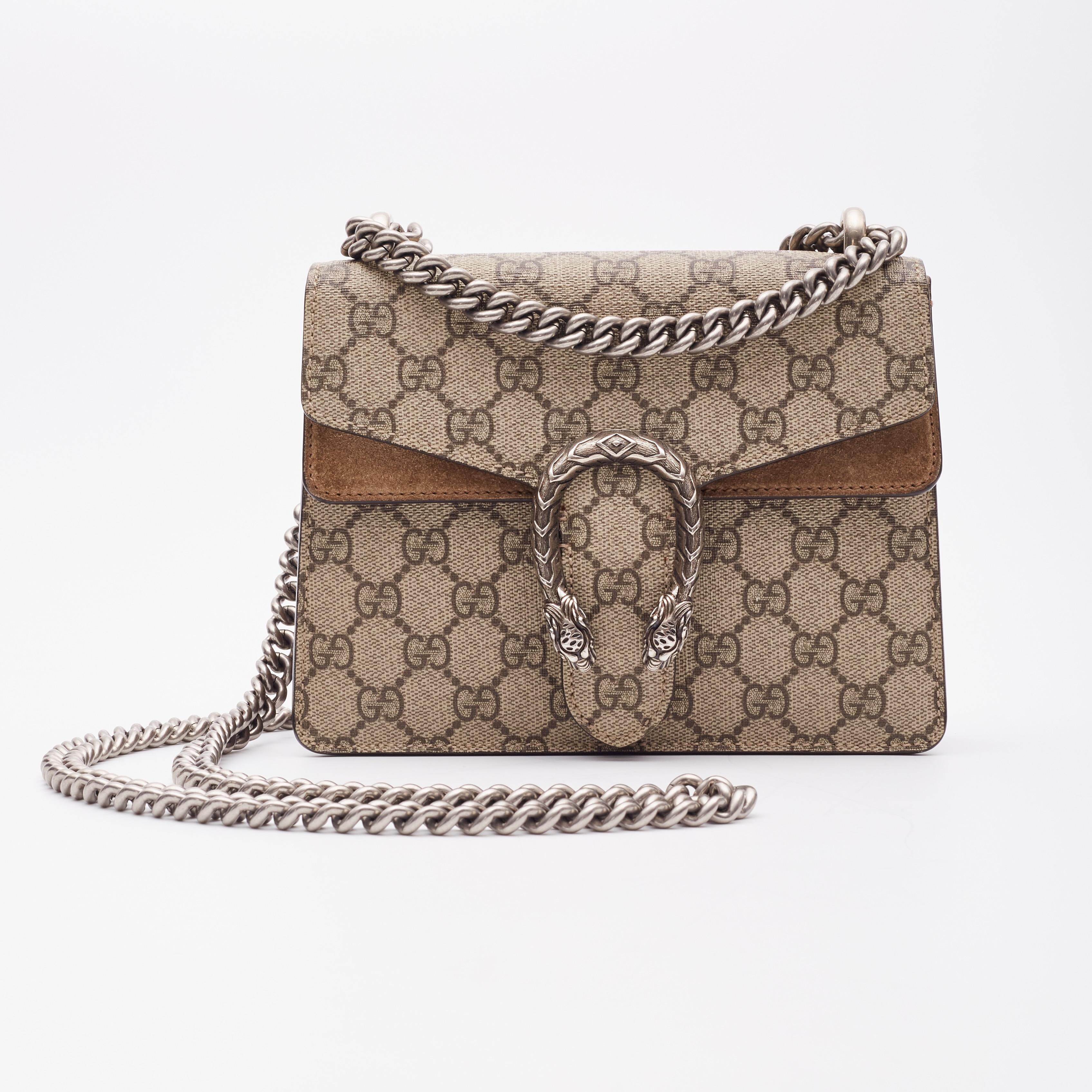 Gucci GG Supreme Ebony Monogram Dionysus Mini Bag (421970) For Sale 3