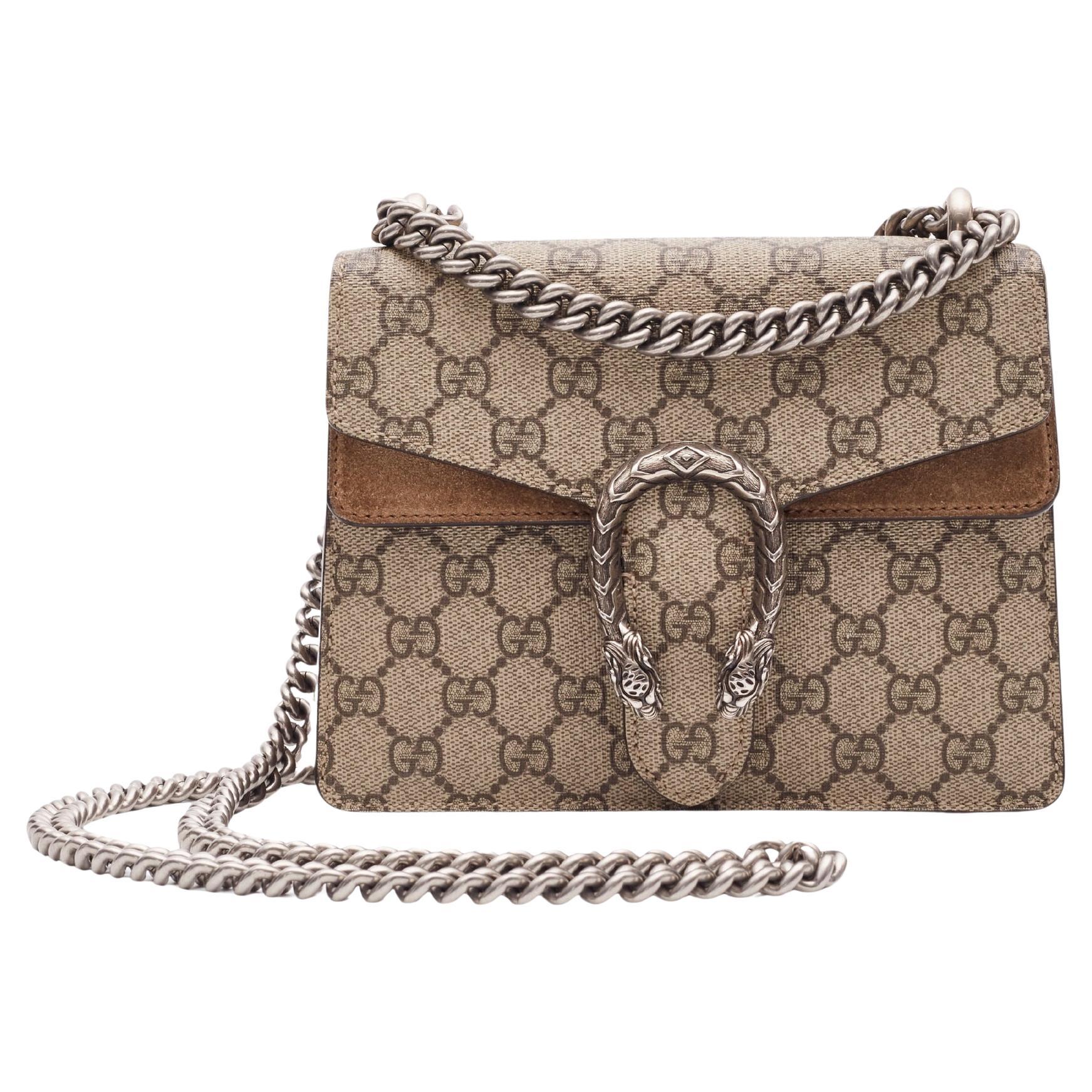 Gucci GG Supreme Ebony Monogram Dionysus Mini Bag (421970) For Sale