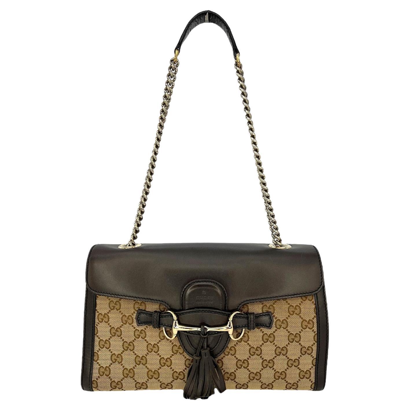 Gucci GG Supreme Emily Flap Shoulder Bag For Sale