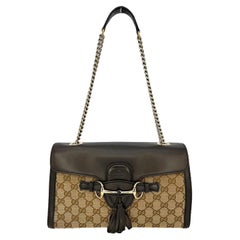 Used Gucci GG Supreme Emily Flap Shoulder Bag