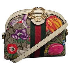 Bolso de hombro Gucci GG Supreme Flora Small Ophidia Dome