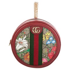 Used Gucci GG Supreme Floral Print Mini Ophidia Backpack