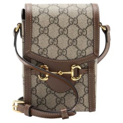 Gucci GG Supreme Horsebit 1955 Vertical Mini Shoulder Bag