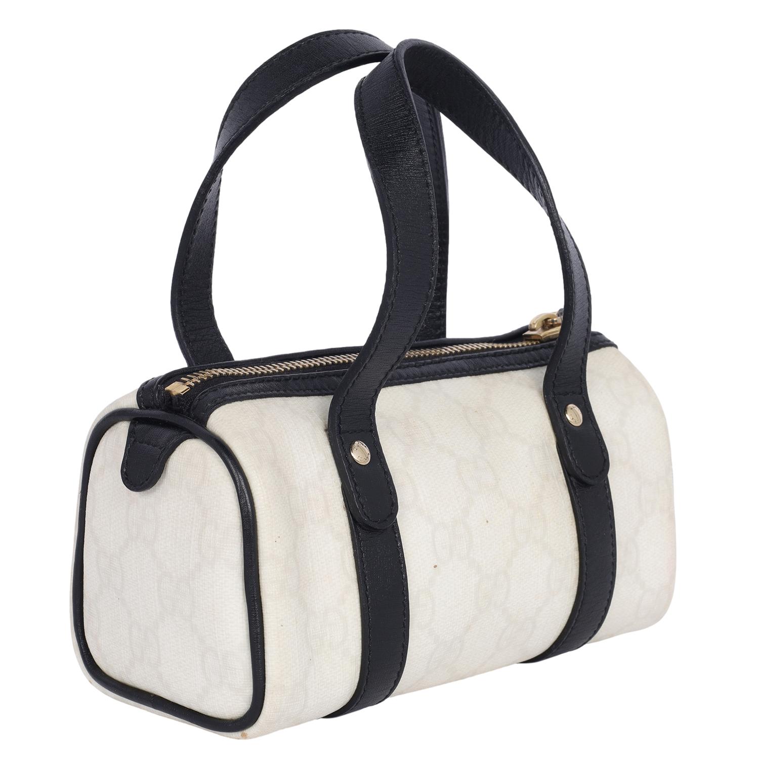 Gucci GG Supreme Joy Boston Bag Mini Black White For Sale 5