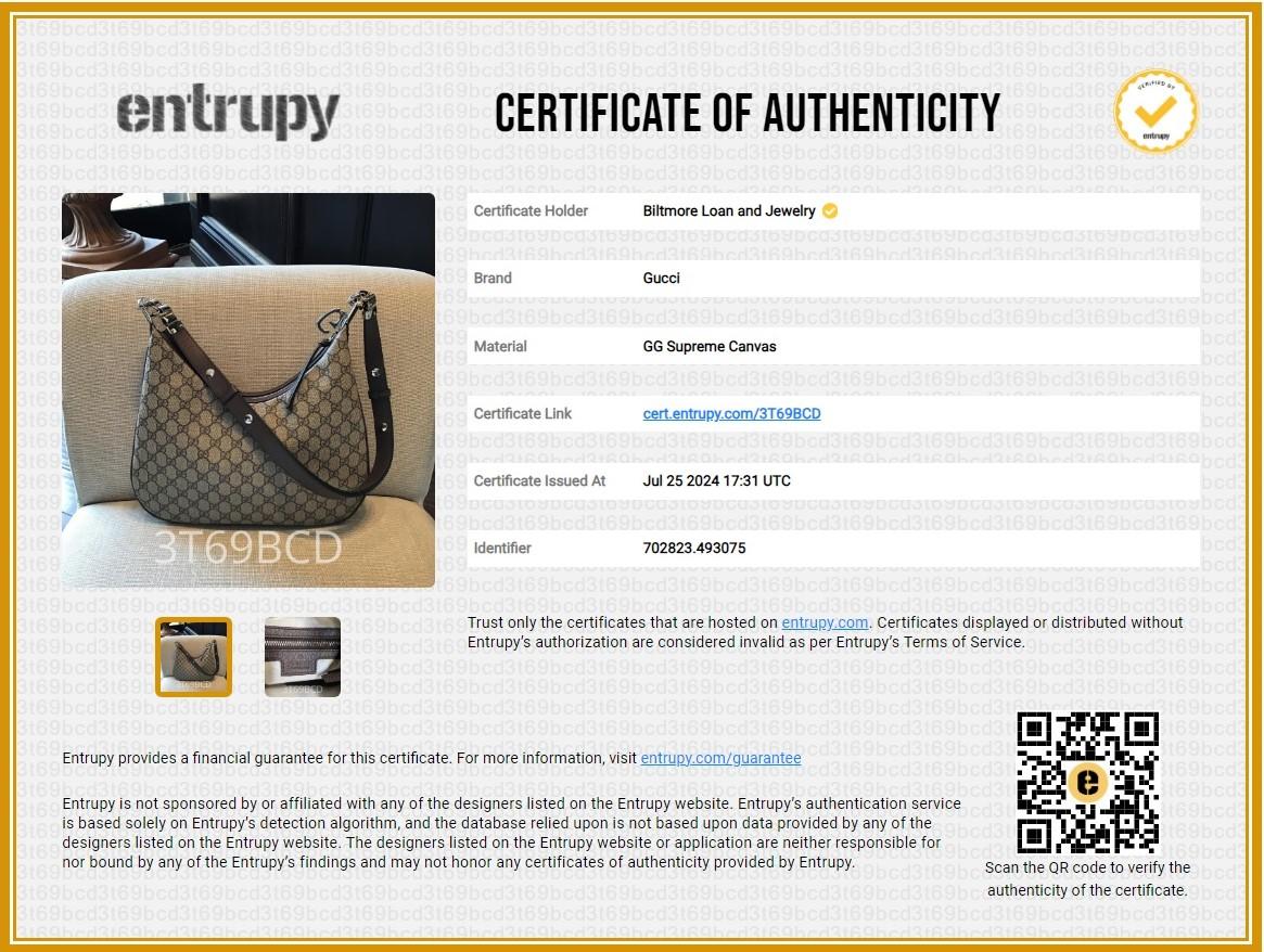 Gucci GG Supreme Large Attache Hobo Crossbody Bag 8