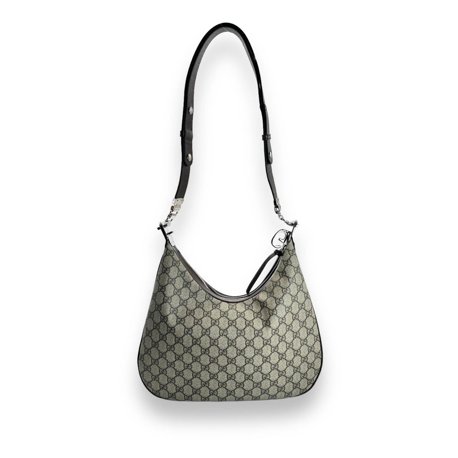 Gucci GG Supreme Large Attache Hobo Crossbody Bag In Excellent Condition In Scottsdale, AZ