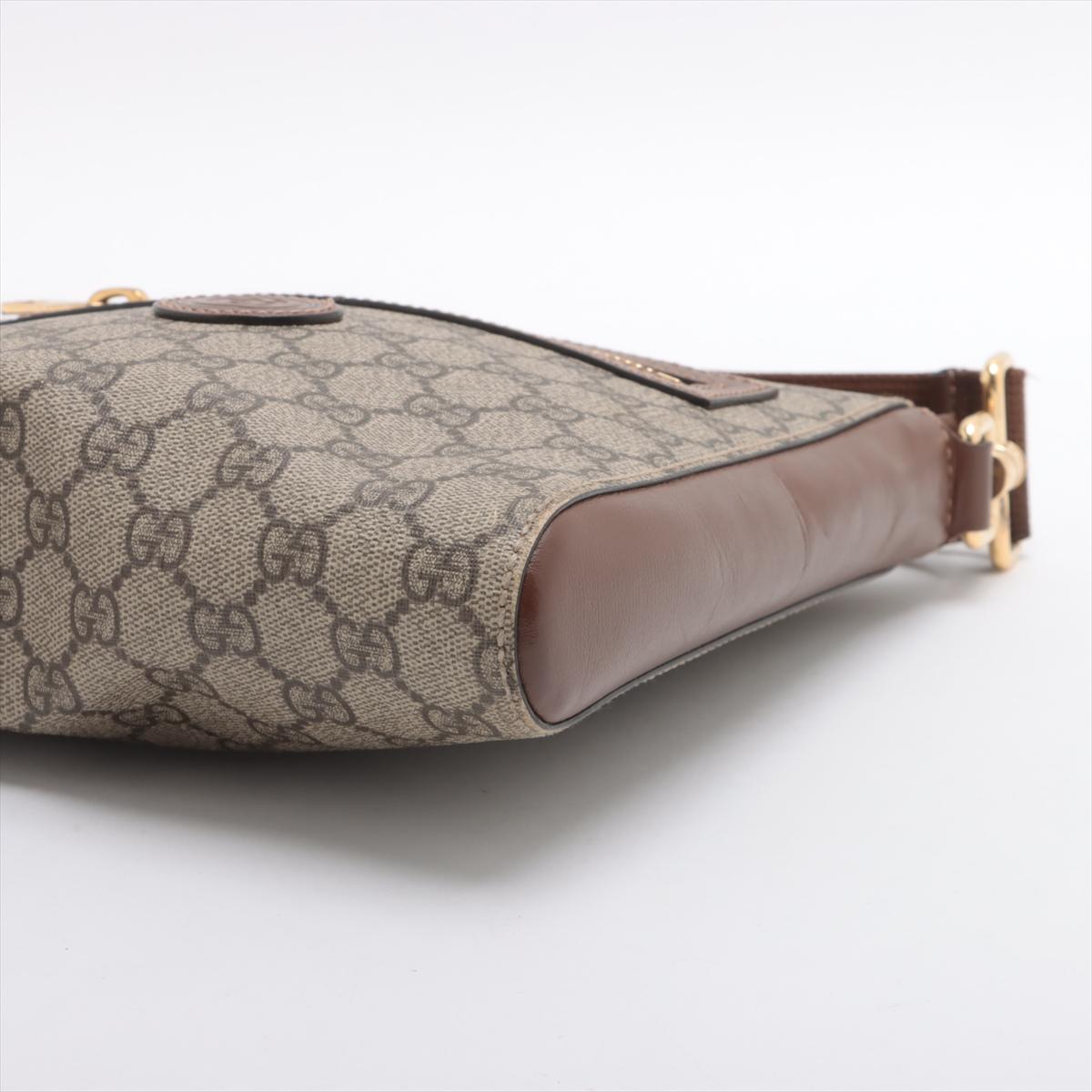 Gucci GG Supreme Leather Shoulder Bag Brown (Sac à bandoulière en cuir) Bon état - En vente à Humacao, PR