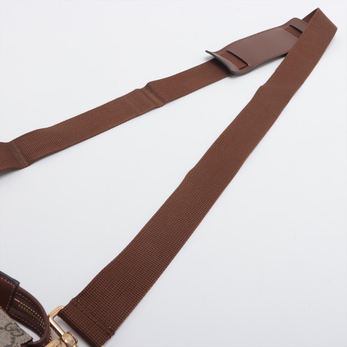 Gucci GG Supreme Leather Shoulder Bag Brown (Sac à bandoulière en cuir) en vente 1