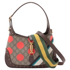Gucci GG Supreme Ledertasche Jackie mit zwei Polkadots aus Leder