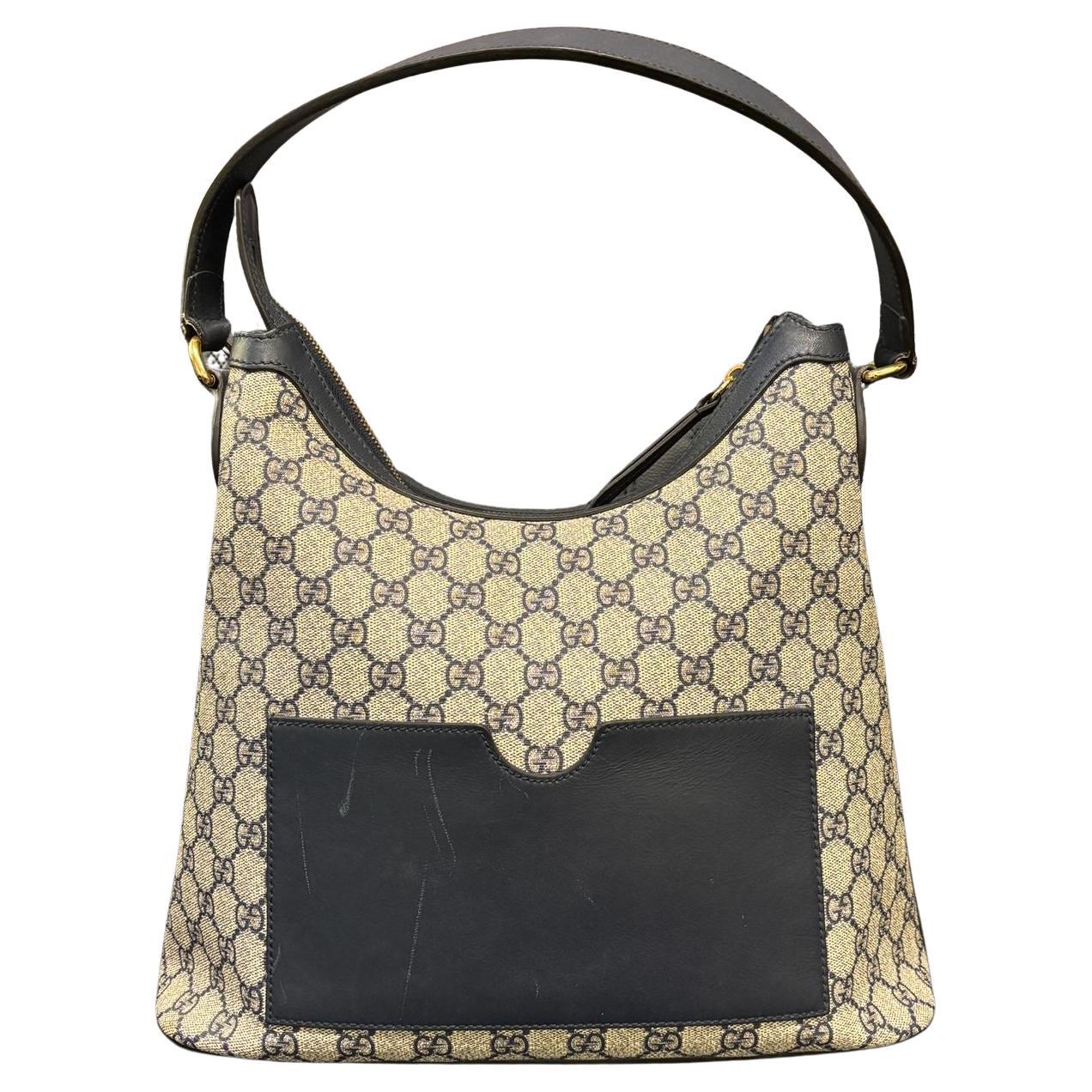 Gucci GG Supreme Linea sac fourre-tout hobo bleu marine