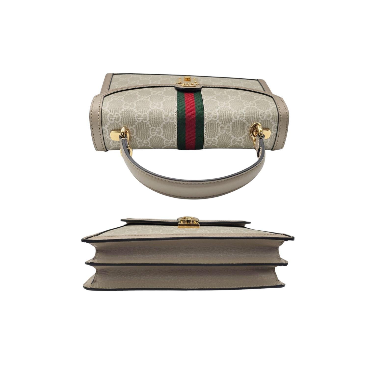 Gucci GG Supreme Medium Ophidia Top Handle Bag For Sale 1