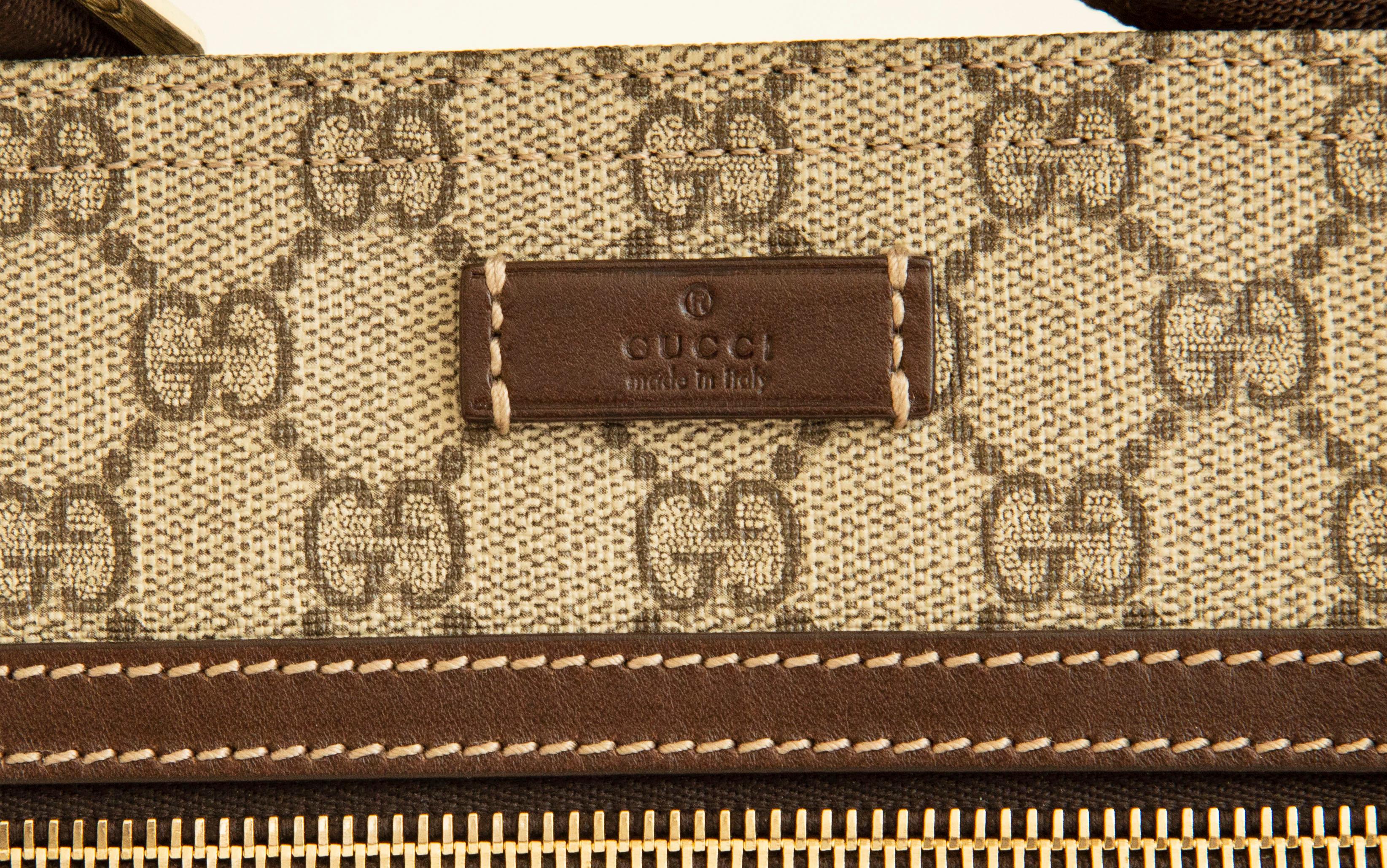 Gucci GG Supreme Messenger Bag aus beschichtetem Segeltuch und braunem Finish im Angebot 7