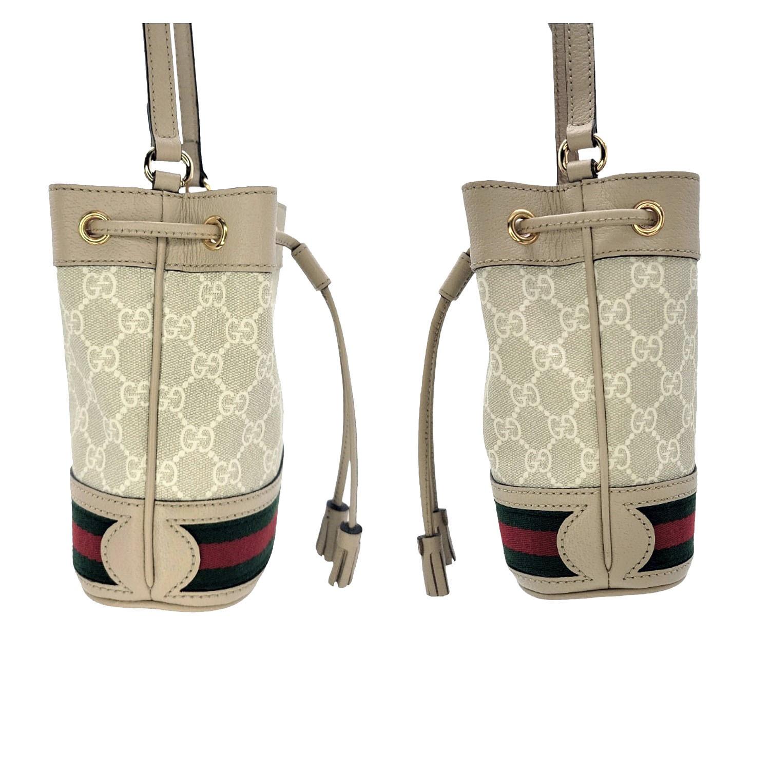 Women's Gucci GG Supreme Mini Ophidia Bucket Bag For Sale