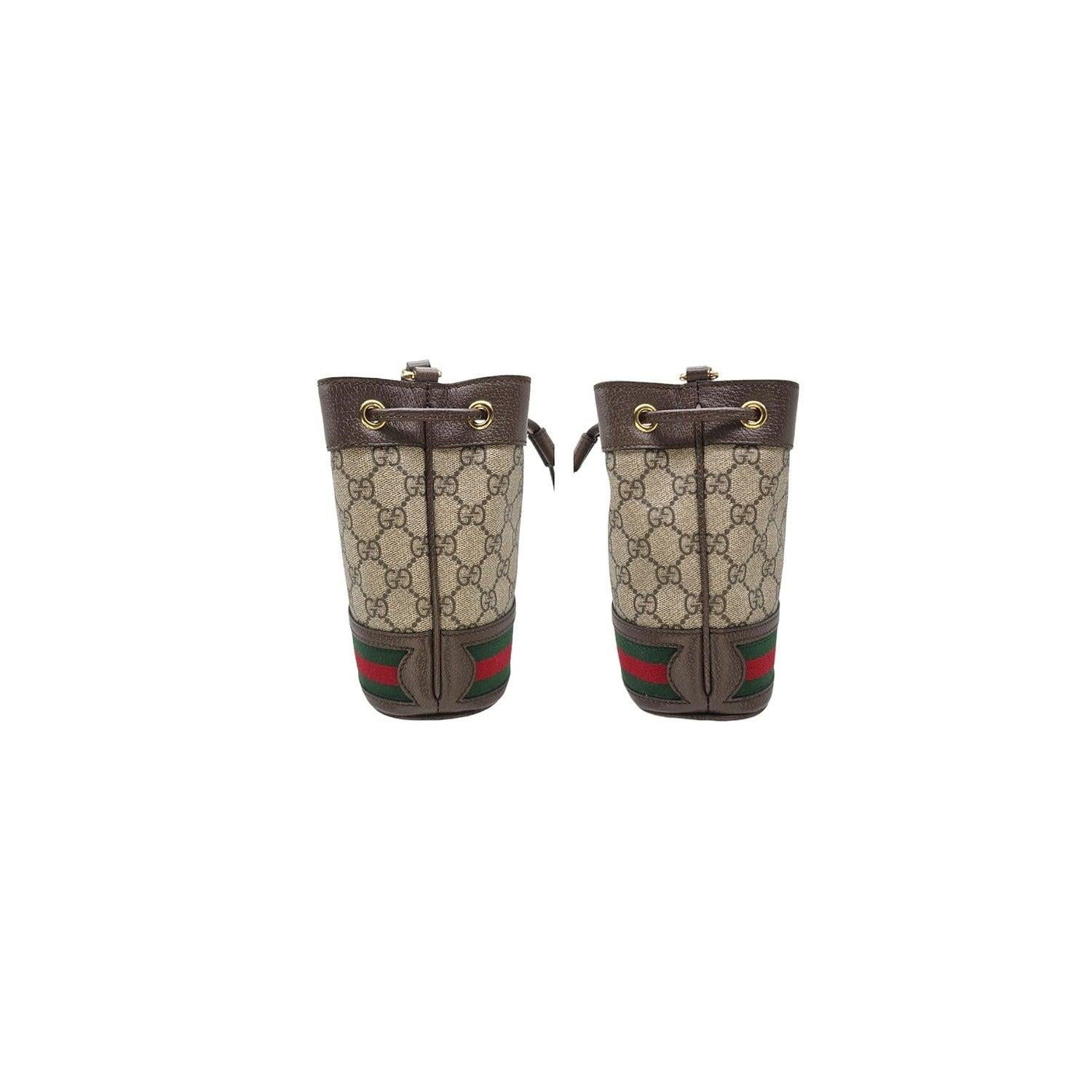 Women's or Men's Gucci GG Supreme Mini Ophidia Bucket Bag For Sale