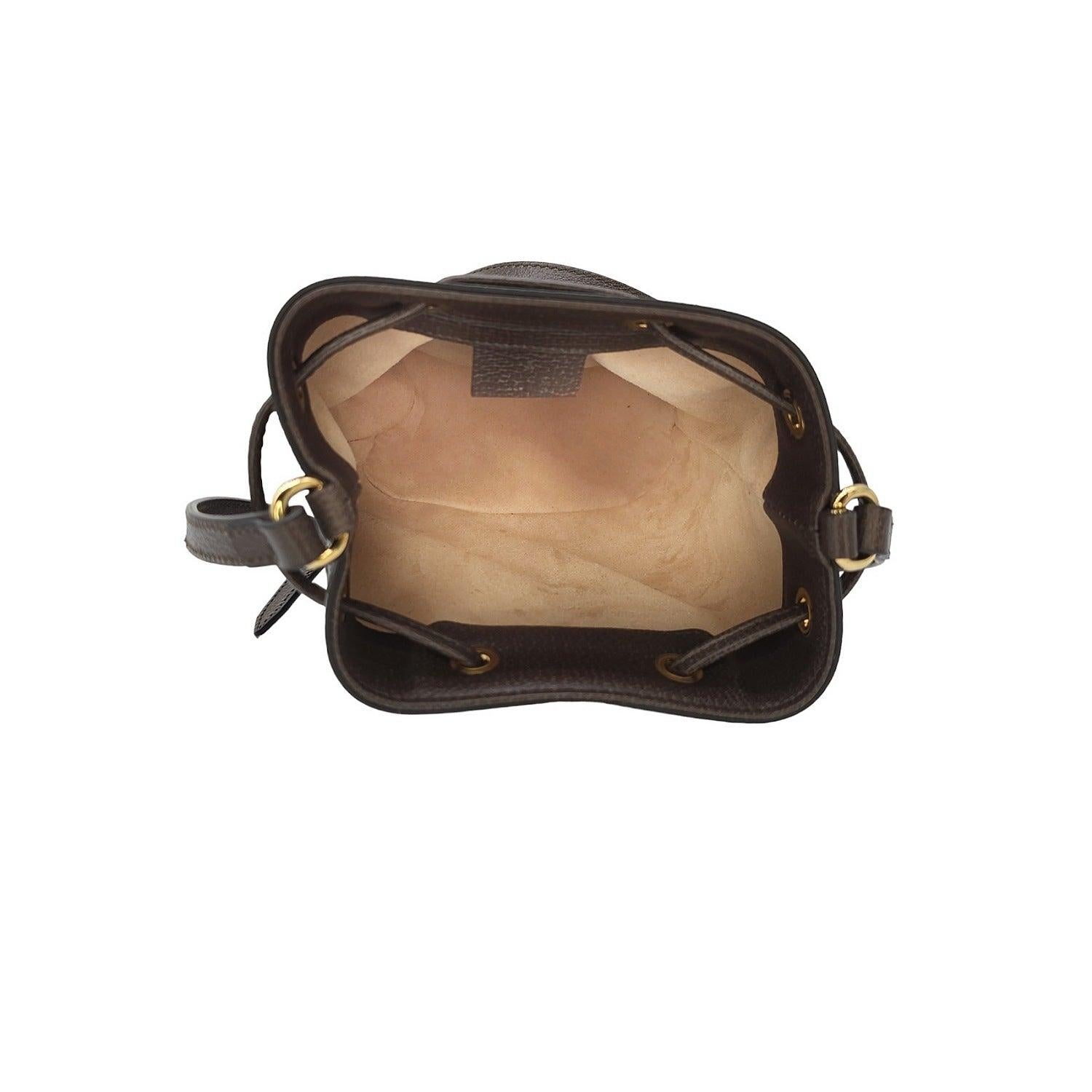 Gucci GG Supreme Mini Ophidia Bucket Bag For Sale 2