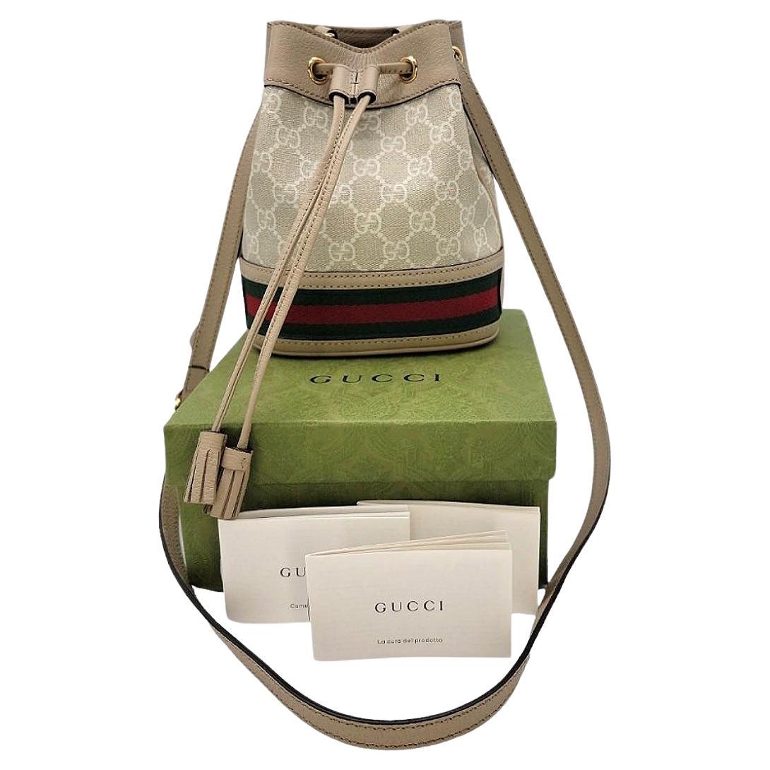 Gucci GG Supreme Mini Ophidia Bucket Bag For Sale