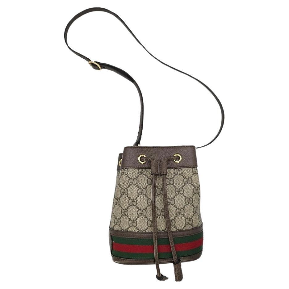 Gucci GG Supreme Mini Ophidia Bucket Bag aus Ophidia im Angebot bei 1stDibs