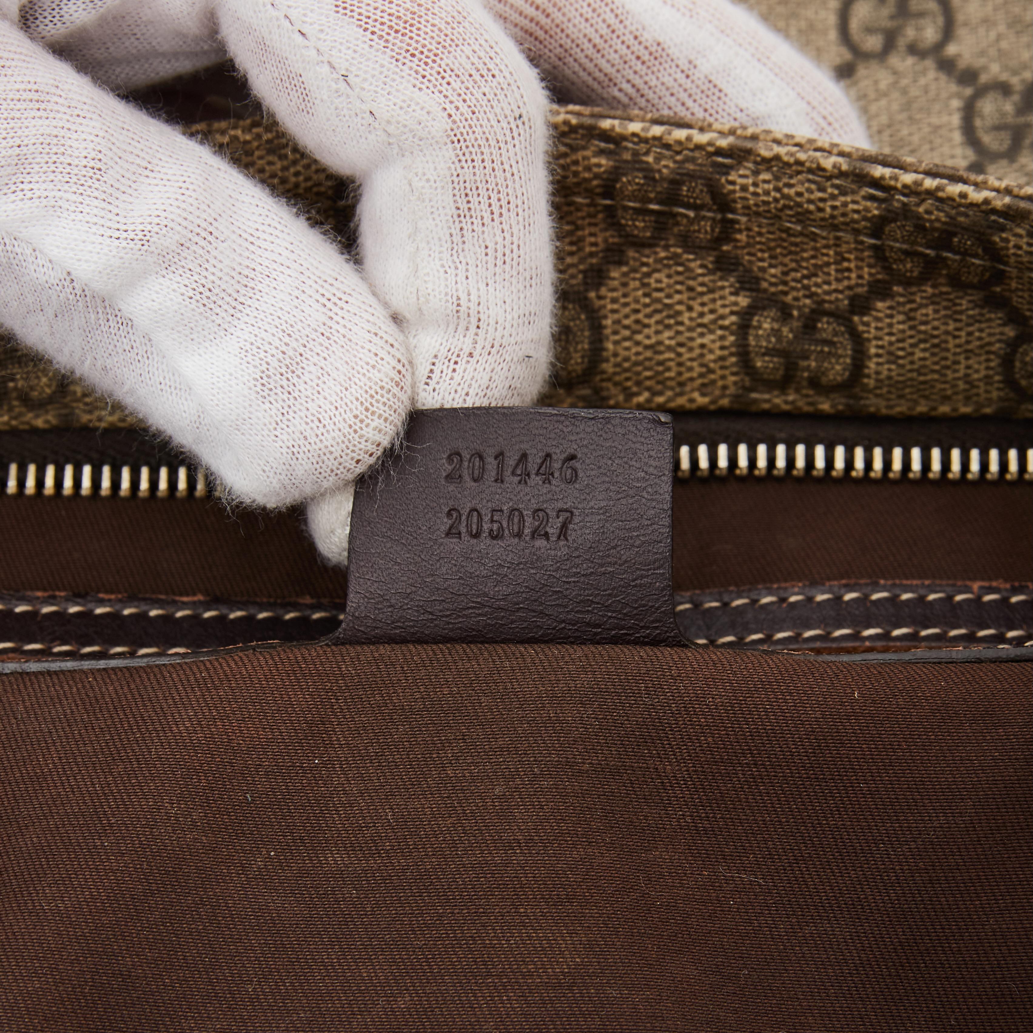 Gucci GG Supreme Messenger Bag mit Monogramm aus Segeltuch in Beige/Ebenholz (201446) 2
