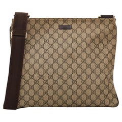 Gucci GG Supreme Monogram Canvas Beige/Ebony Messenger Bag (201446)