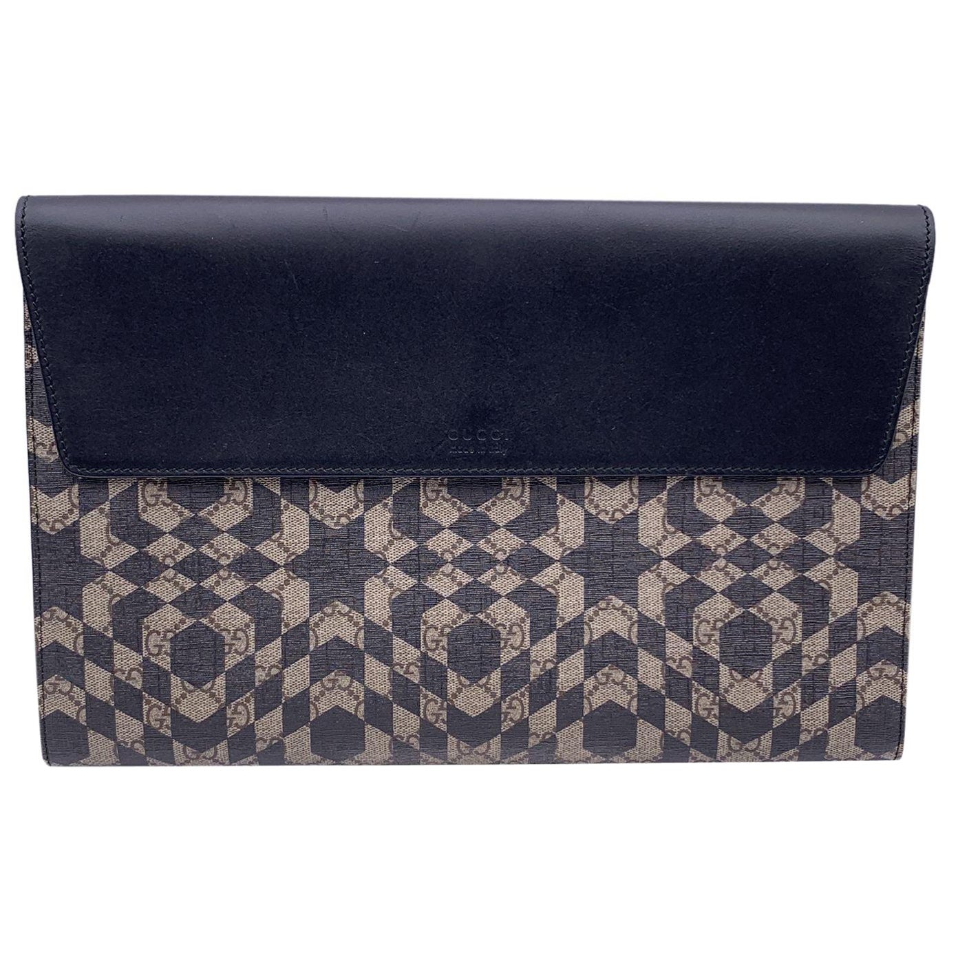 Gucci GG Supreme Monogram Canvas Caleido Portfolio Clutch Bag