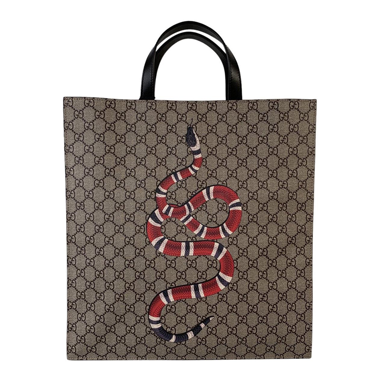 Gucci GG Supreme Monogram Canvas Kingsnake Print Tote Bag