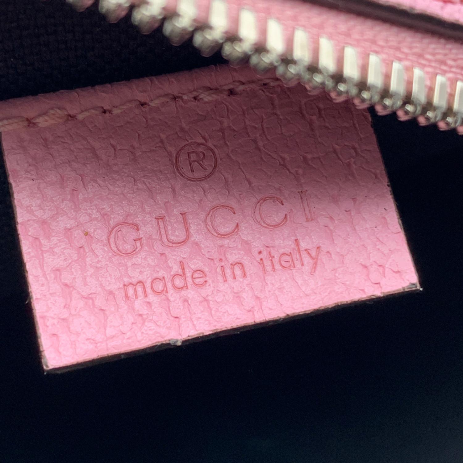 Black Gucci GG Supreme Monogram Canvas Psychedelic Round Shoulder Bag Pink