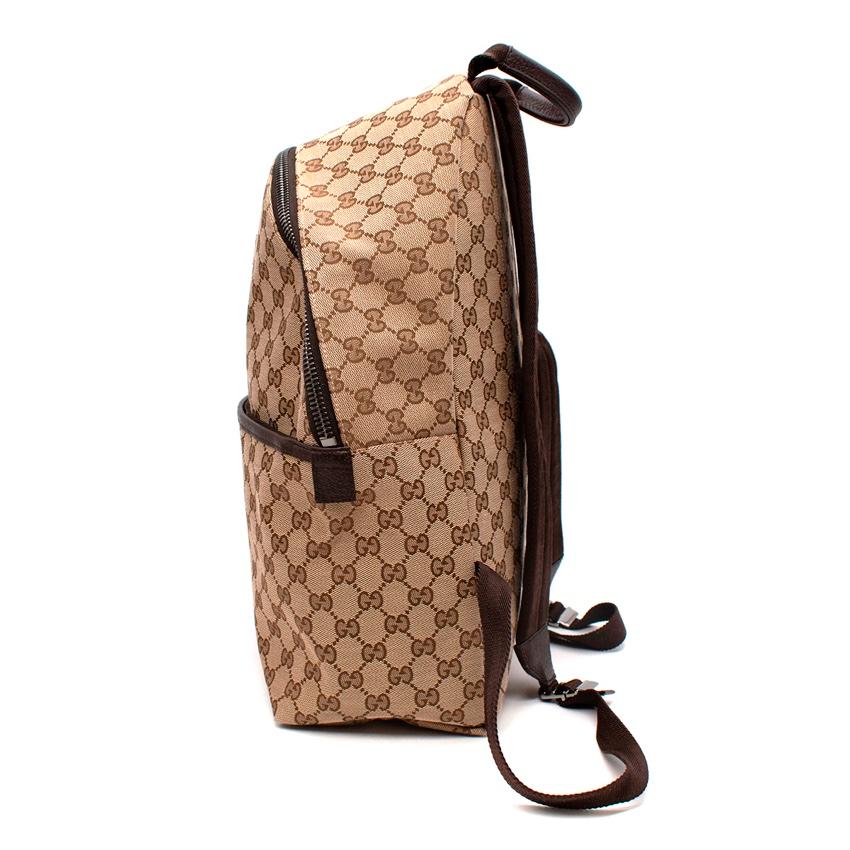 Gucci GG Supreme Monogram Canvas Web Backpack In Excellent Condition For Sale In London, GB