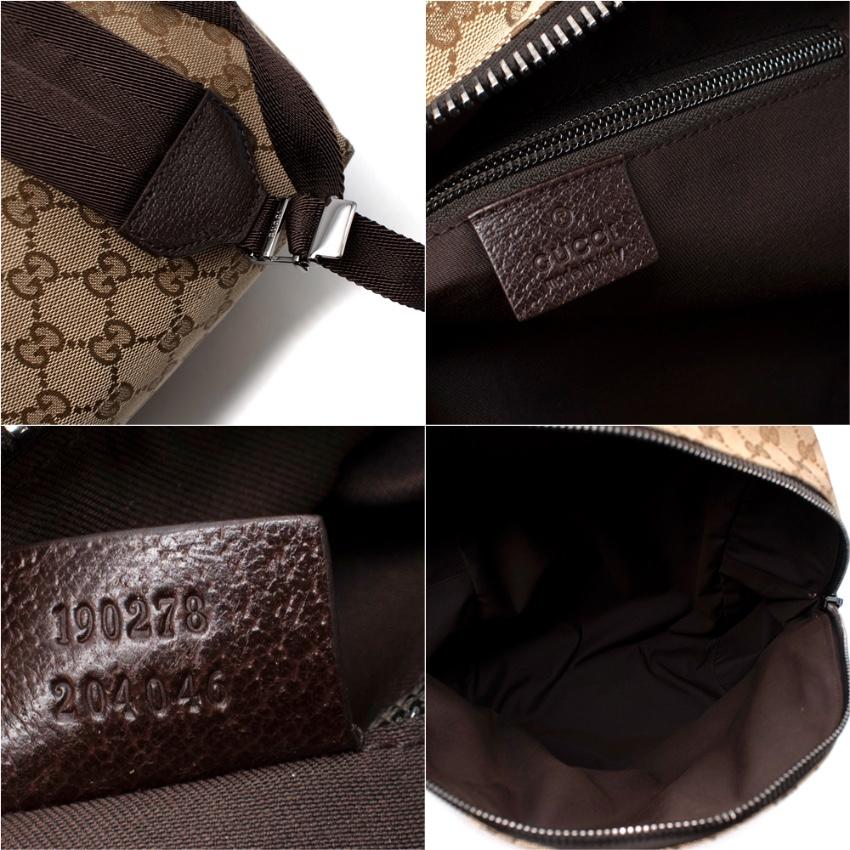 Gucci GG Supreme Monogram Canvas Web Backpack For Sale 3