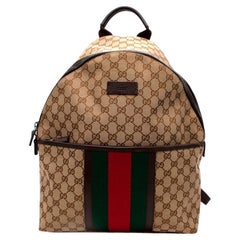 Gucci GG Supreme Monogram Canvas Web Backpack