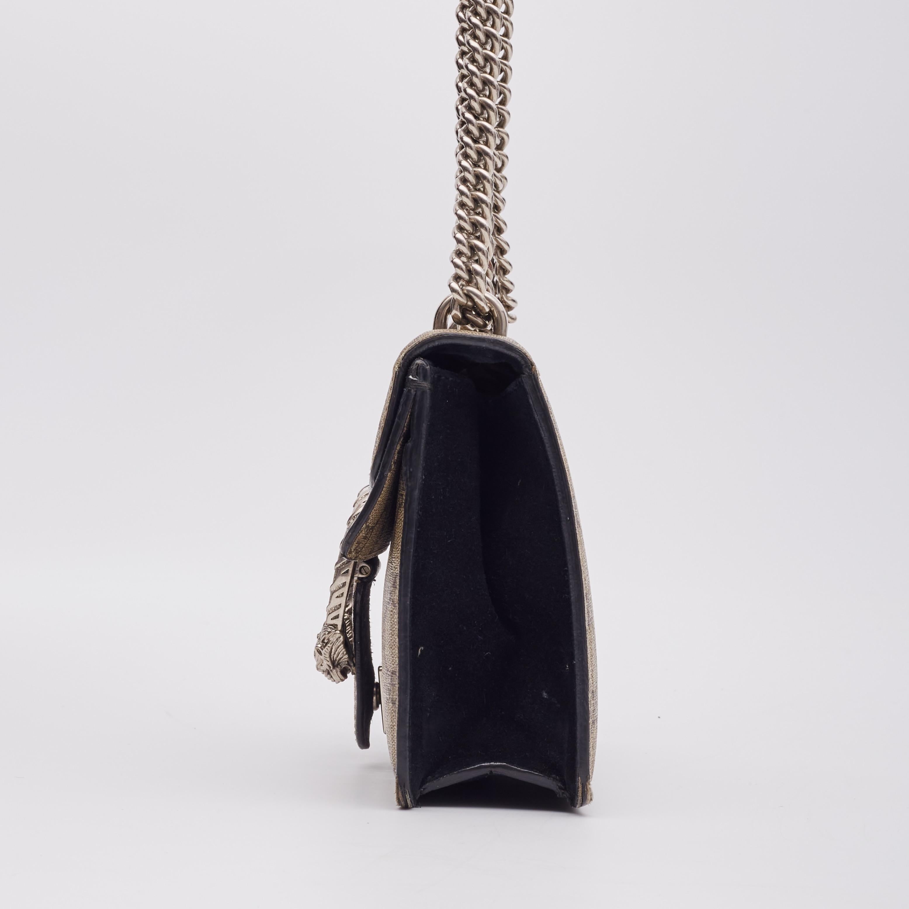 Women's Gucci GG Supreme Monogram Dionysus Mini Bag Black