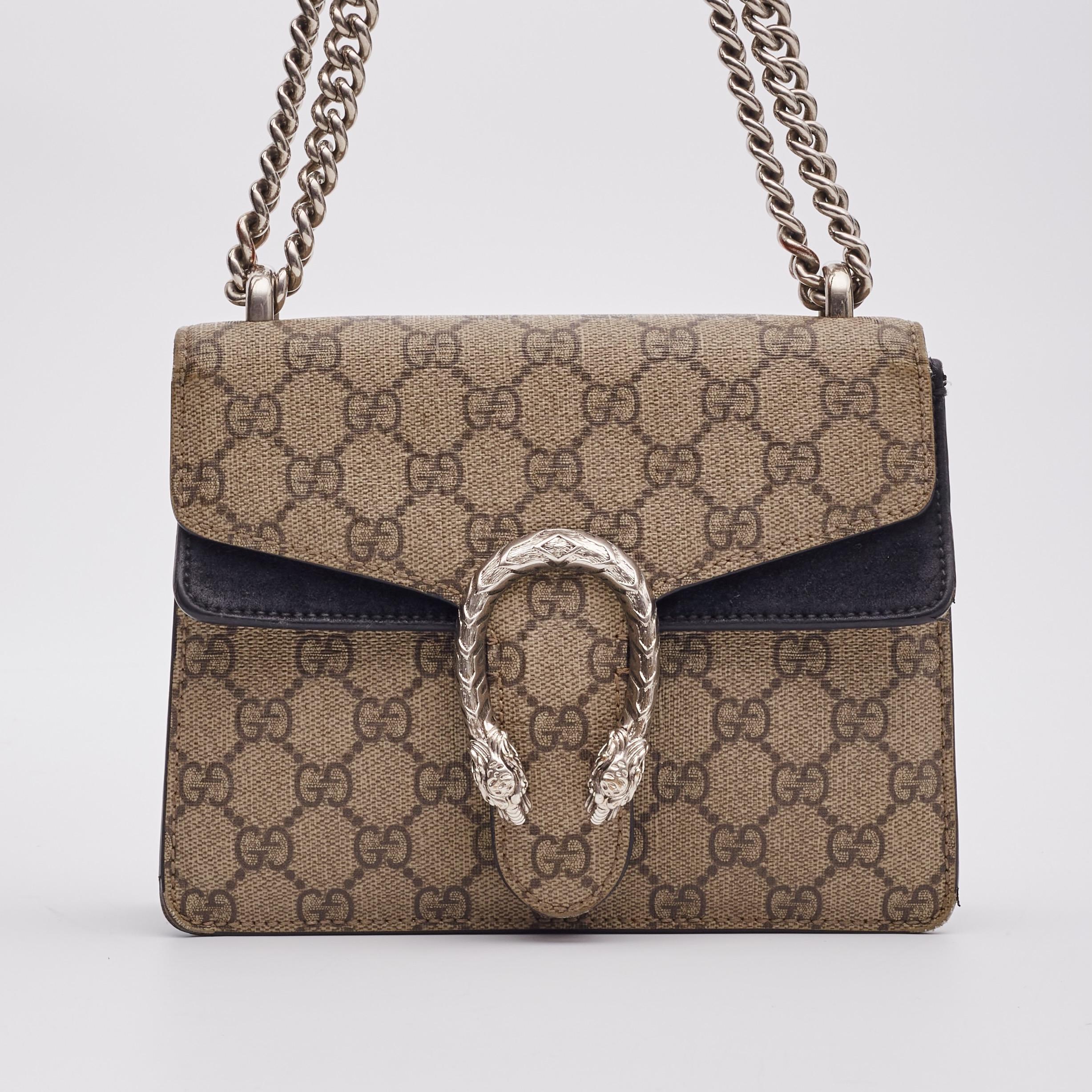 Gucci GG Supreme Monogram Dionysus Mini Bag Black 2