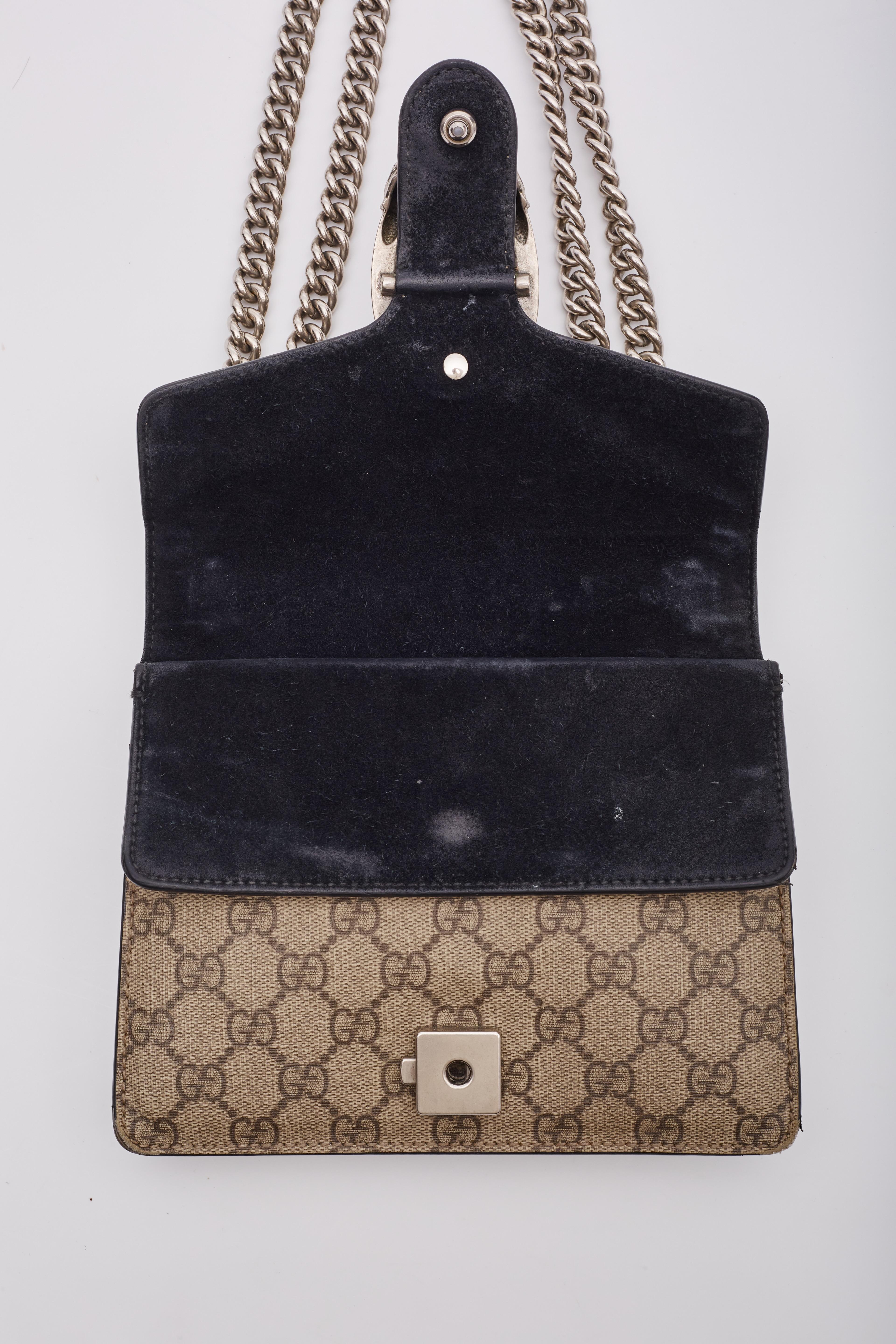 Gucci GG Supreme Monogram Dionysus Mini Bag Black 3