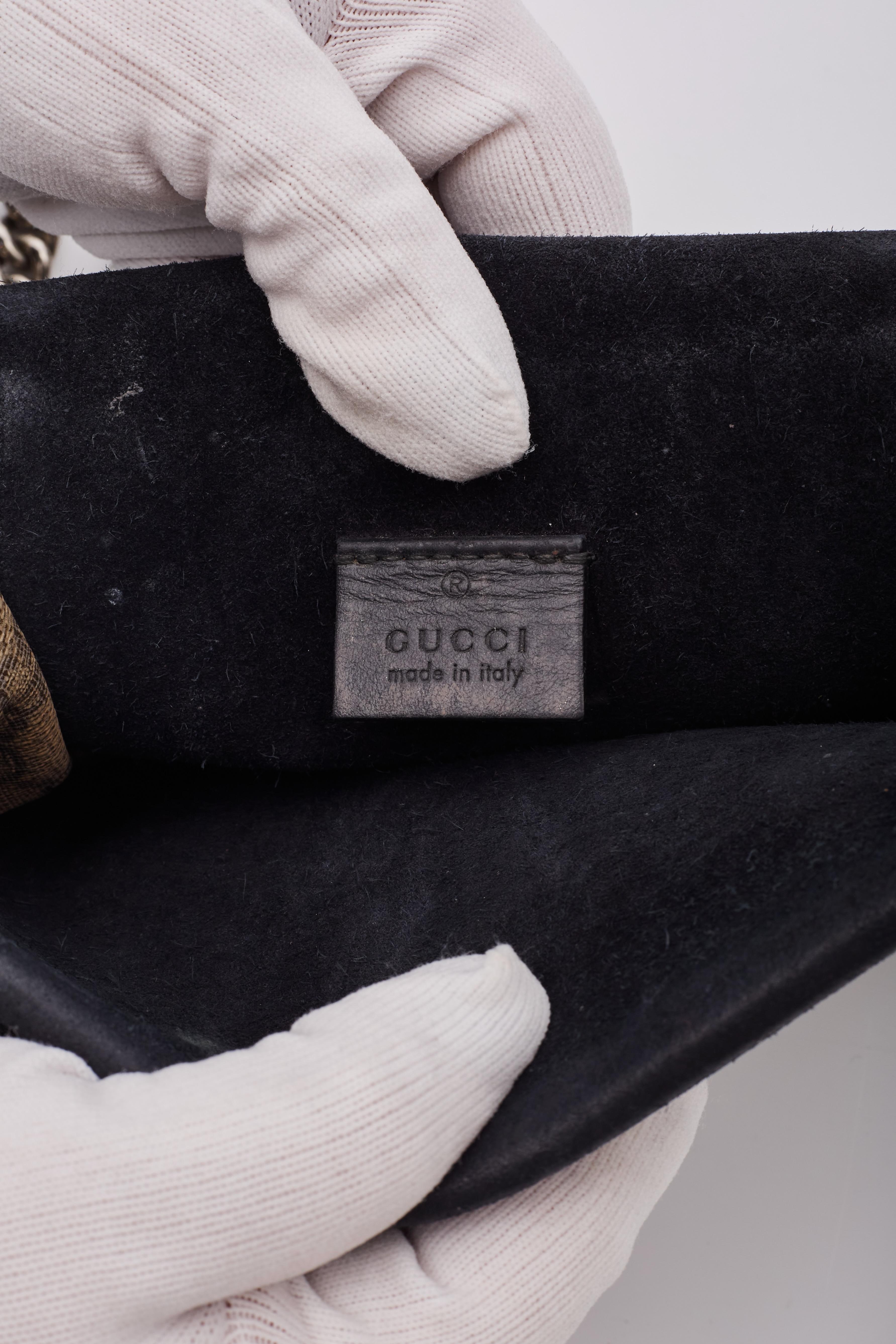 Gucci GG Supreme Monogram Dionysus Mini Bag Black 5