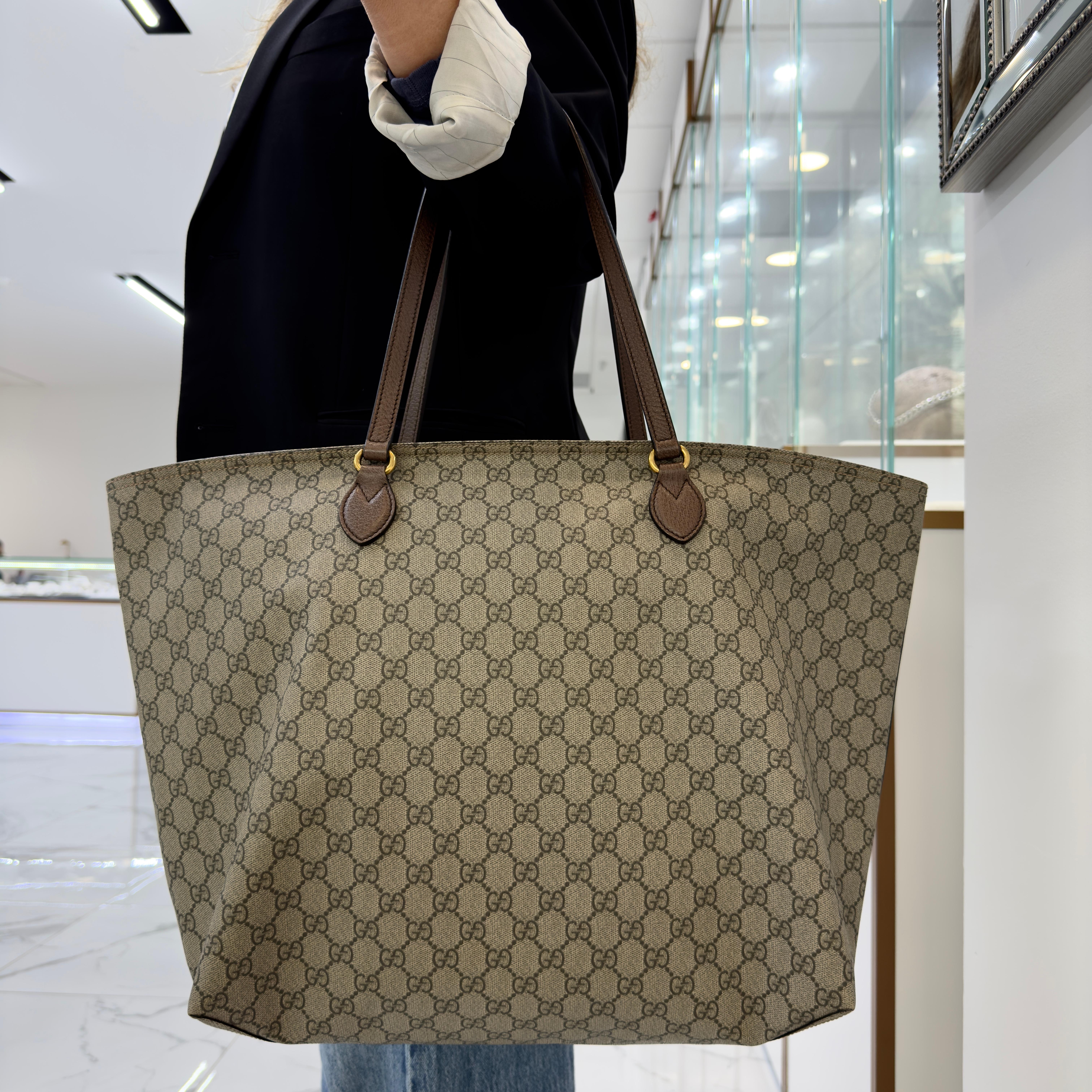 Gucci Gg Supreme Monogram Ophidia Shopping Tote Handbag For Sale 3