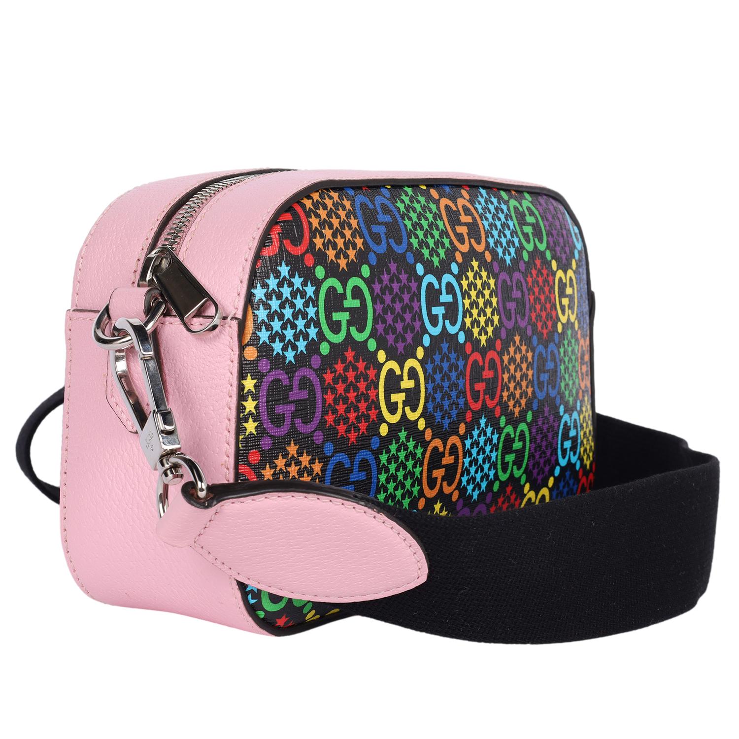 GUCCI GG Supreme Monogram Psychedelic Shoulder Bag Schwarz Multicolor Sugar Pink für Damen oder Herren im Angebot