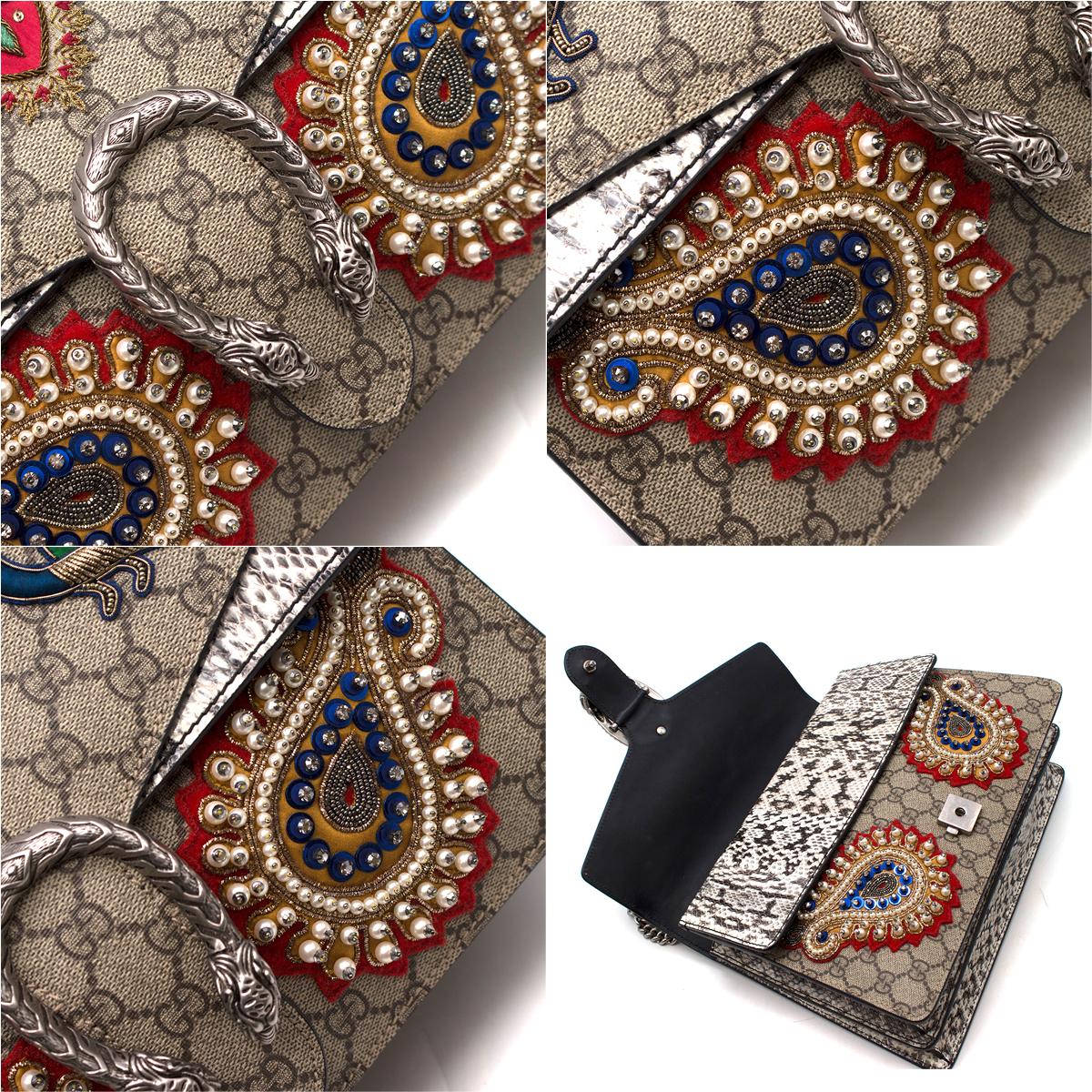 GUCCI GG Supreme Monogram Embroidered Dionysus Bag 4