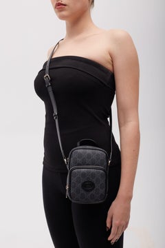 Gucci GG Supreme Monogram Retro Shoulder Bag Black Mini