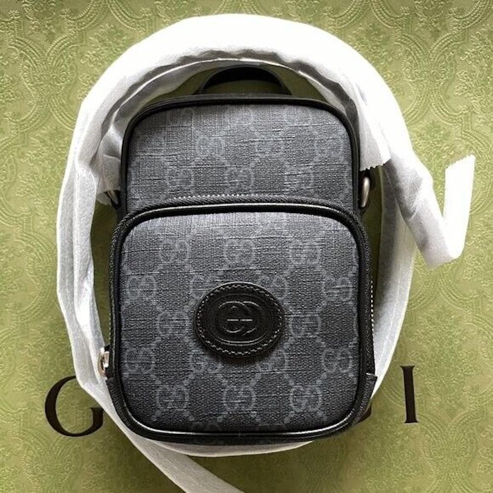 Gucci GG Supreme Monogram Retro Shoulder Bag Black Mini For Sale 5