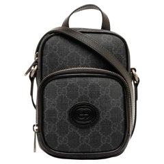 Gucci GG Supreme Monogram Retro Shoulder Bag Black Mini