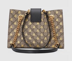 GUCCI GG Supreme Monogram Shimmer Bees Black tote, Medium Size, Mint Cond