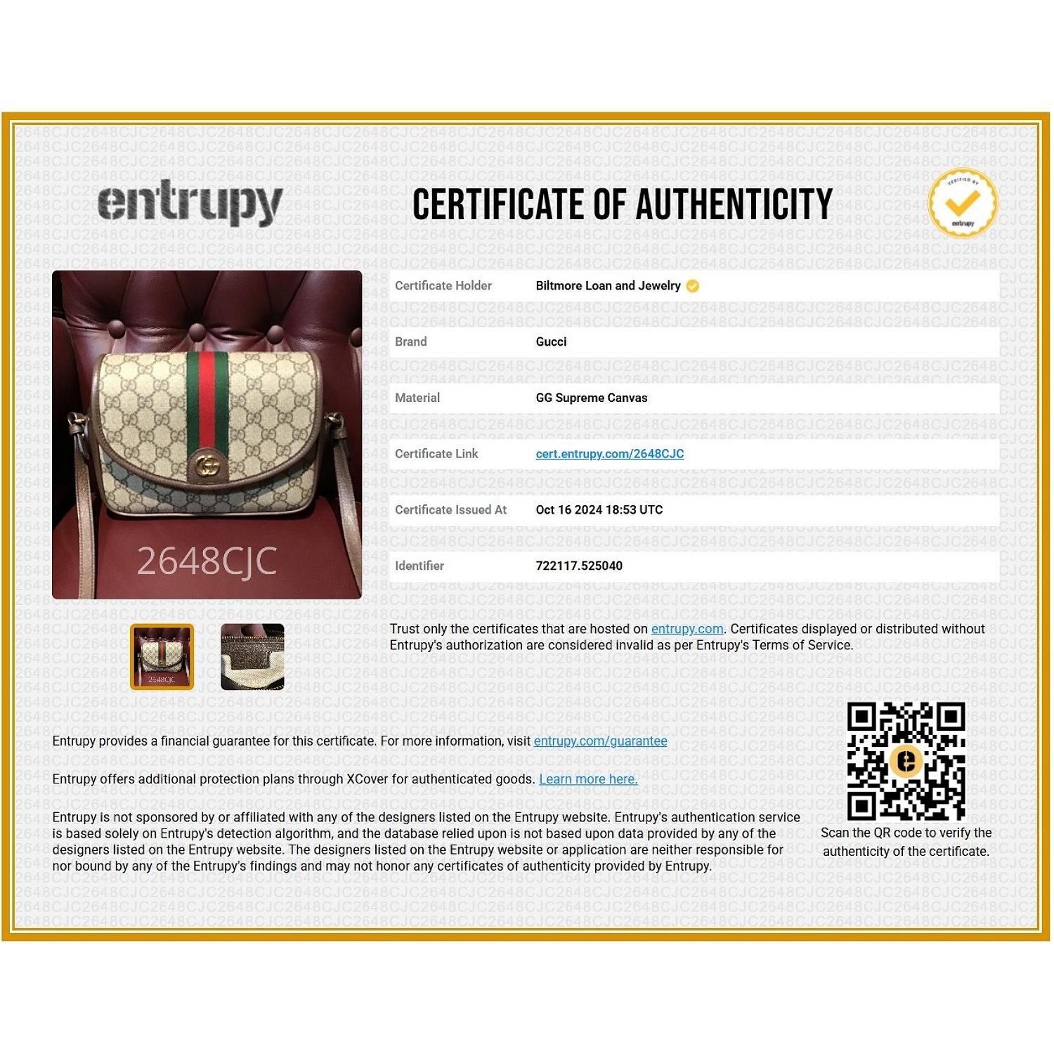 Gucci GG Supreme Monogramm-Umhängetasche aus Ophidia mit Klappe im Angebot 8