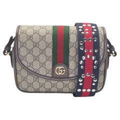 Gucci GG Supreme Monogram Small Ophidia Flap Shoulder Bag