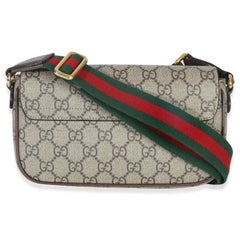 Gucci GG Supreme Monogram Textured Dollar Calfskin Web Mini Ophidia Envelope Bag
