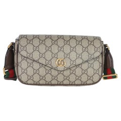 Gucci GG Supreme Monogram Textured Dollar Calfskin Web Mini Ophidia Envelope Bag