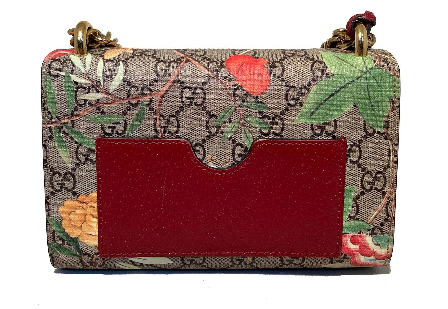 Black GUCCI GG Supreme Monogram Tian Small Padlock Bag