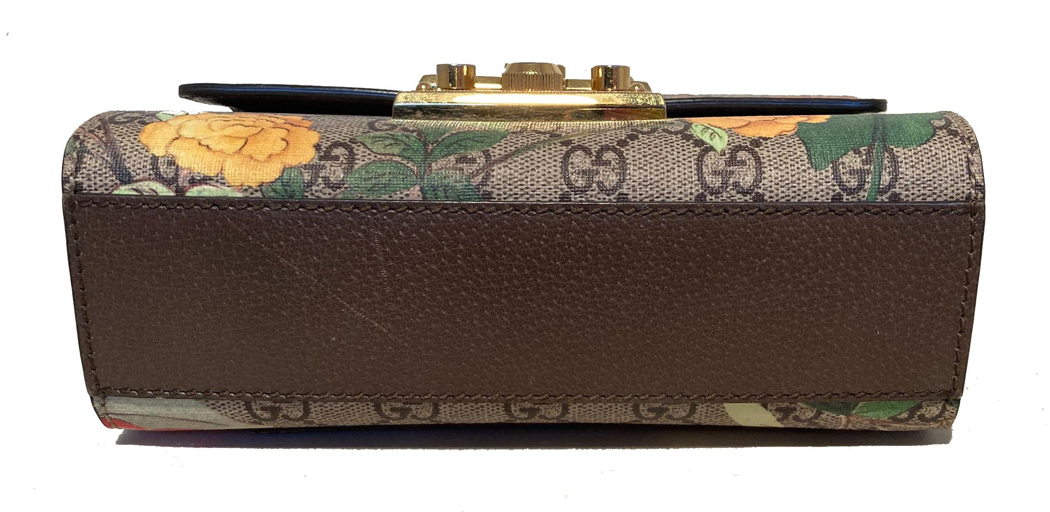 GUCCI GG Supreme Monogram Tian Small Padlock Bag In Good Condition In Philadelphia, PA